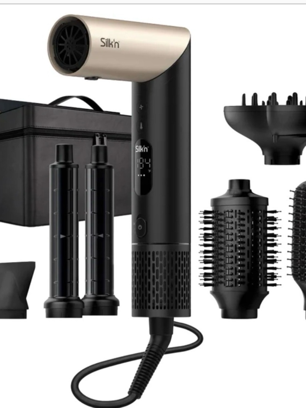 Silk'n Men’s Hair Styler in Black and Champagne - Multi-Attachment Grooming Kit